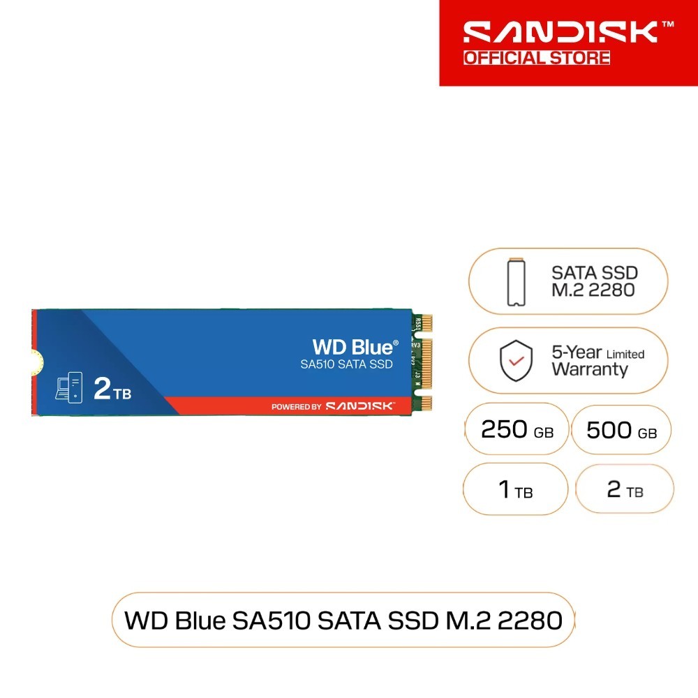 WD Blue SA510 SATA SSD M.2 2280 250GB 500GB 1TB 2TB