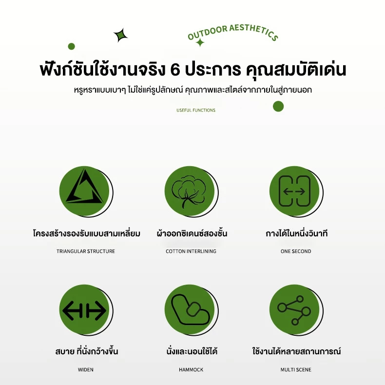 Free Hike เก้าอี้แคมป์ปิ้งพับได้ ปรับเอนได้ 5 ระดับ thumbnail 4