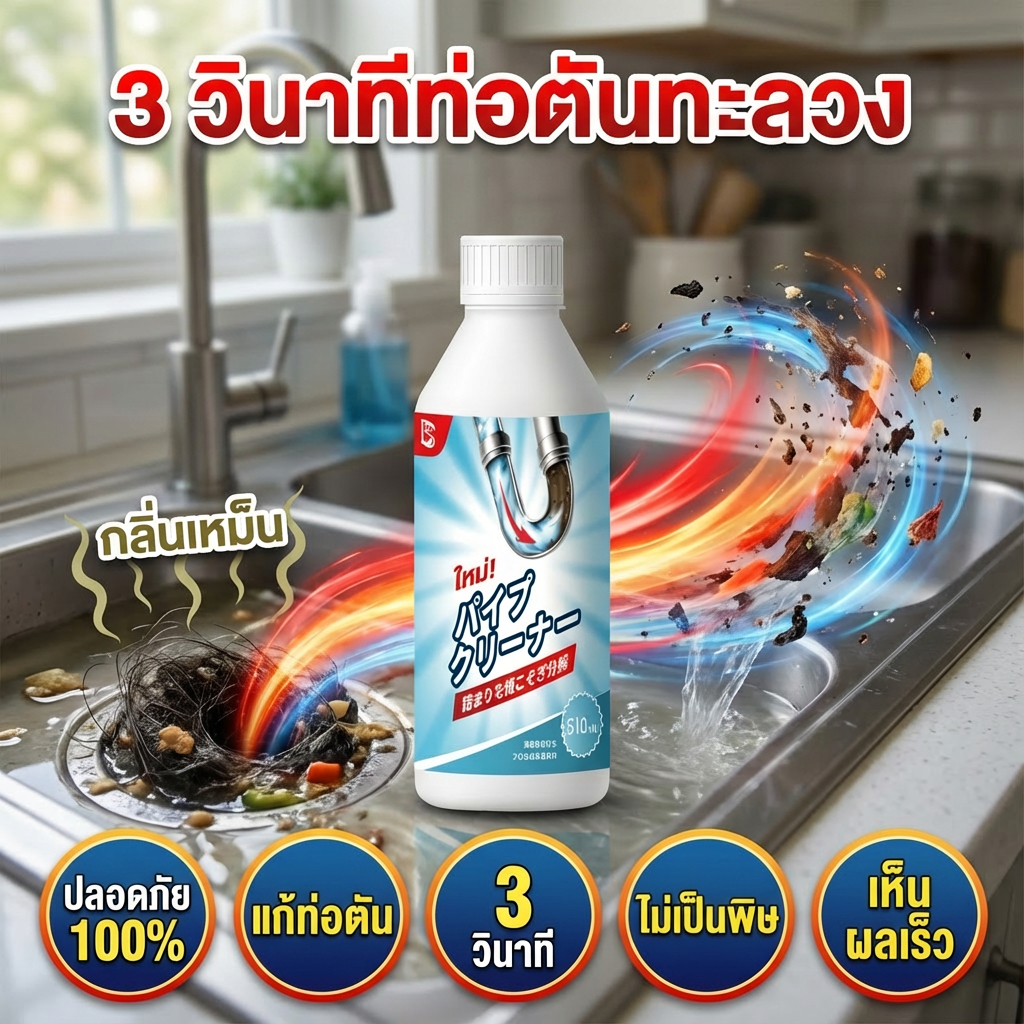 💥510ML🎉SLB น้ำยาทะลวงท่อ น้ำยาท่อตัน ผงสลายท่อตัน แก้ปัญหาท่อตัน น้ำยาล้างท่อตัน ผงสลายท่อ สลายคราบไขมันอ่างล้างจาน