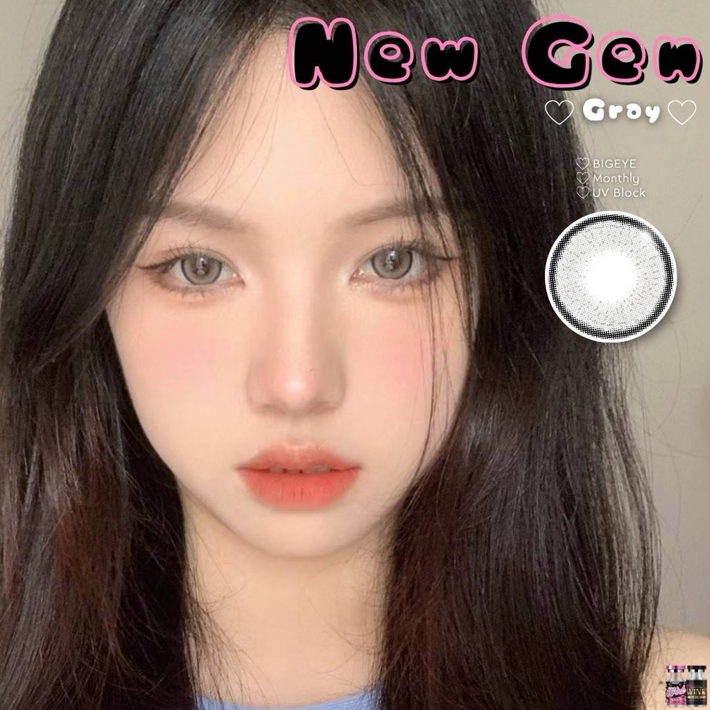🔥 คอนแทคเลนส์ ✨ขนาดบิ๊กอาย✨New Gen (Wink) สี : Gray - รูปที่ 5