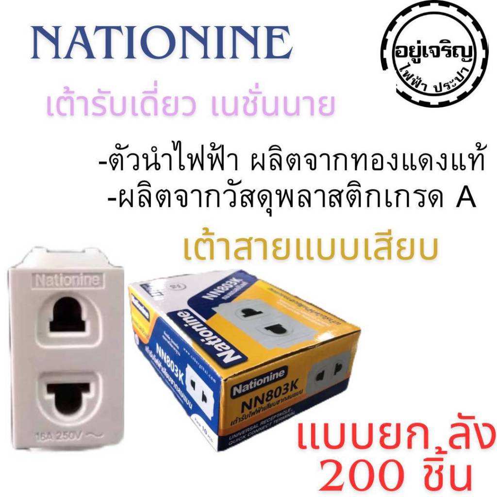 ปลั๊กเดี่ยว รุ่นใหม่ เนชั่นนาย Nationine แบบยกลัง (1กล่อง 200ชิ้น)