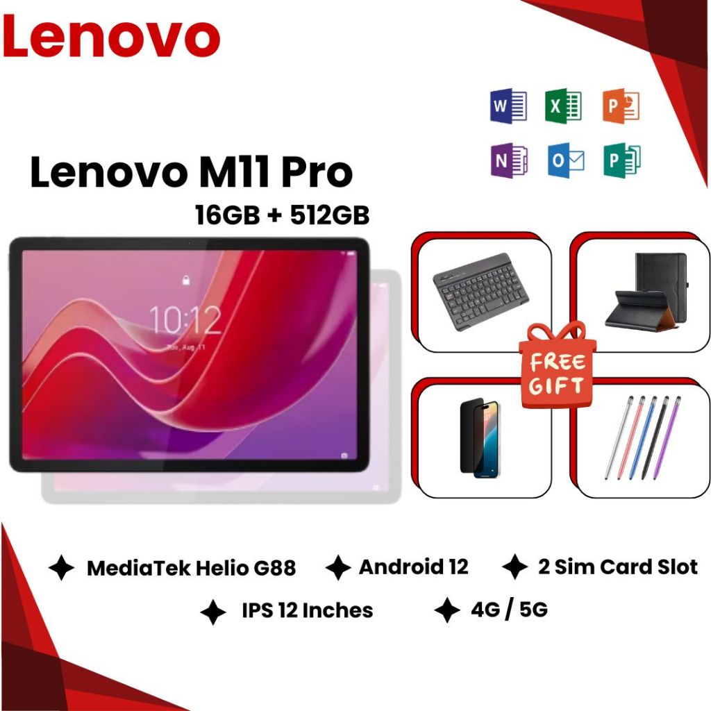แท็บเล็ต Lenovo Tab M11 (2025) 🔥 | RAM 16GB ROM 512GB | Android 12 | รองรับ 4G/5G + WiFi | ซิมคู่ | ส่งฟรีทั่วประเทศ