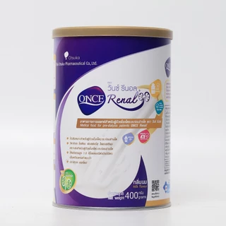 ONCE Renal Milk Flavor 400 g. วันซ์ รีนอล กลิ่นนม 400 g. อาหารสำหรับผู้ป่วยโรคไตระยะก่อนล้างไต จำนวน 6 กระป๋อง