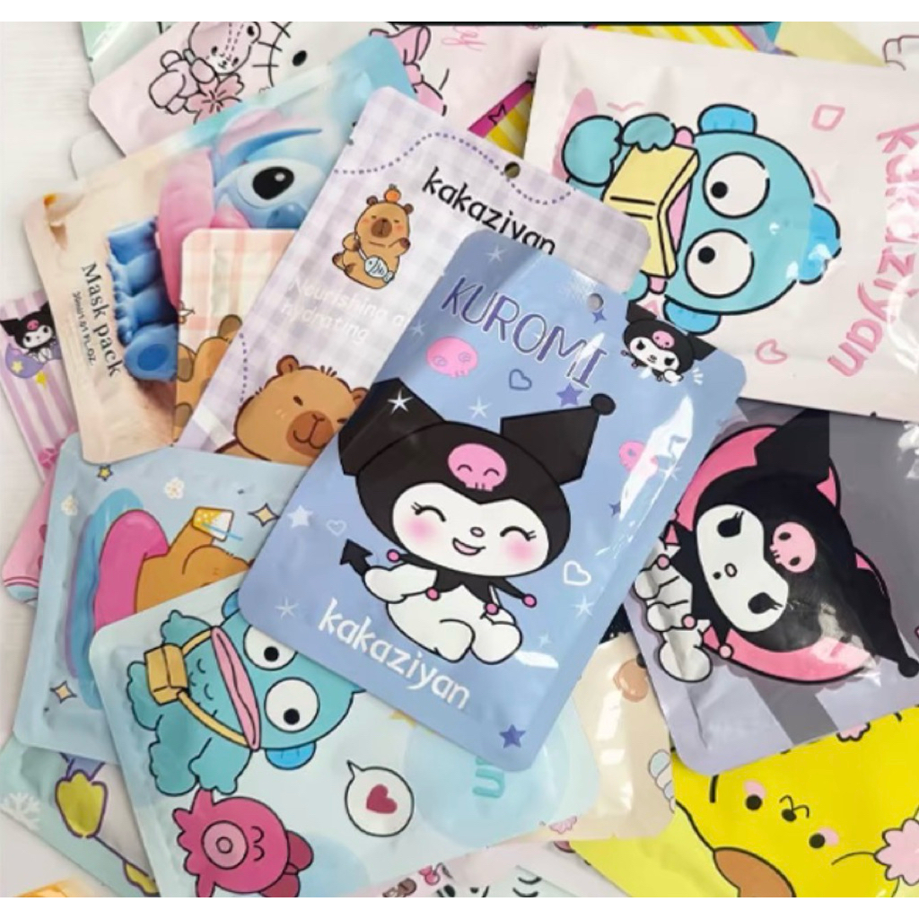 แผ่นมาส์กหน้า ซองลายการ์ตูนน่ารักๆ Kakaziyan Cartoon Mask มี 5 แบบให้เลือก หมดอายุ 12.06.2030