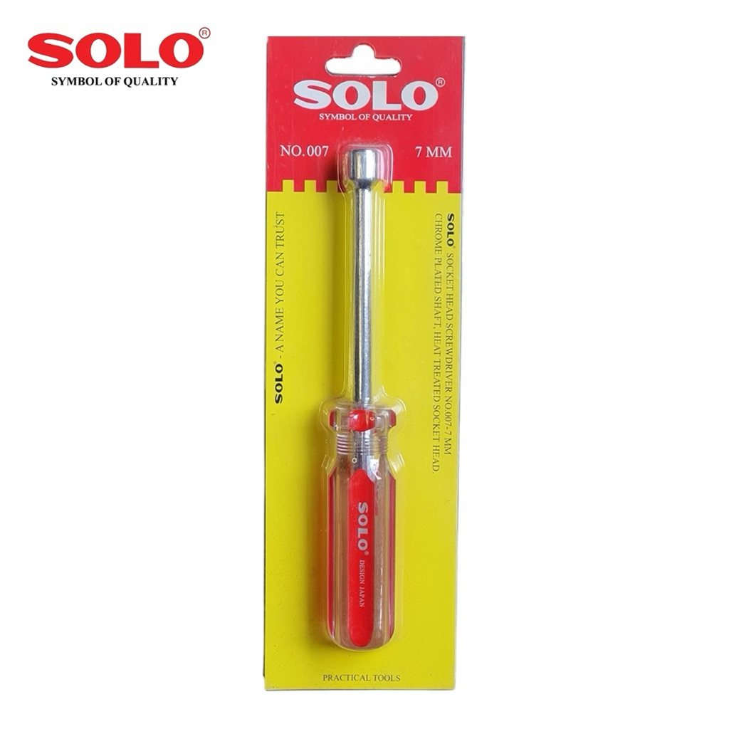 ** ของแท้ 100% ** SOLO ไขควงบล็อก เบอร์ 7 แกนเหล็กแข็งแรง สำหรับงานซ่อมบำรุงทั่วไปที่ใช้น็อตเบอร์ 7