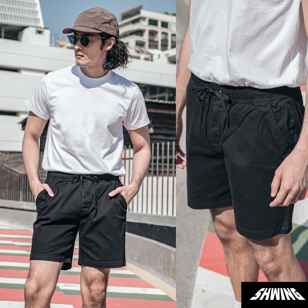 SHWING กางเกงขาสั้นเหนือเข่า ผ้า Cotton ยืด หนานุ่ม ทรงใส่สบายที่สุด Perfect Stretch Shorts