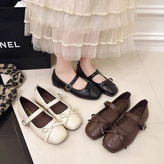 ส่งฟรี รองเท้าแมรี่เจน Mary-Jane พร้อมส่ง รองเท้าผู้หญิง รองเท้าคัชชู หนังนุ่ม ใส่สบาย สไตล์ลูกคุณ [LN889]