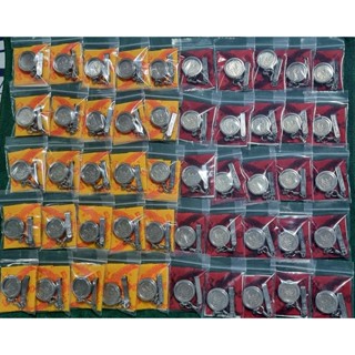 ชุดแหนบเหน็บเสื้อ+ตลับสแตนสีเงิน+พญาครุฑปี 2517