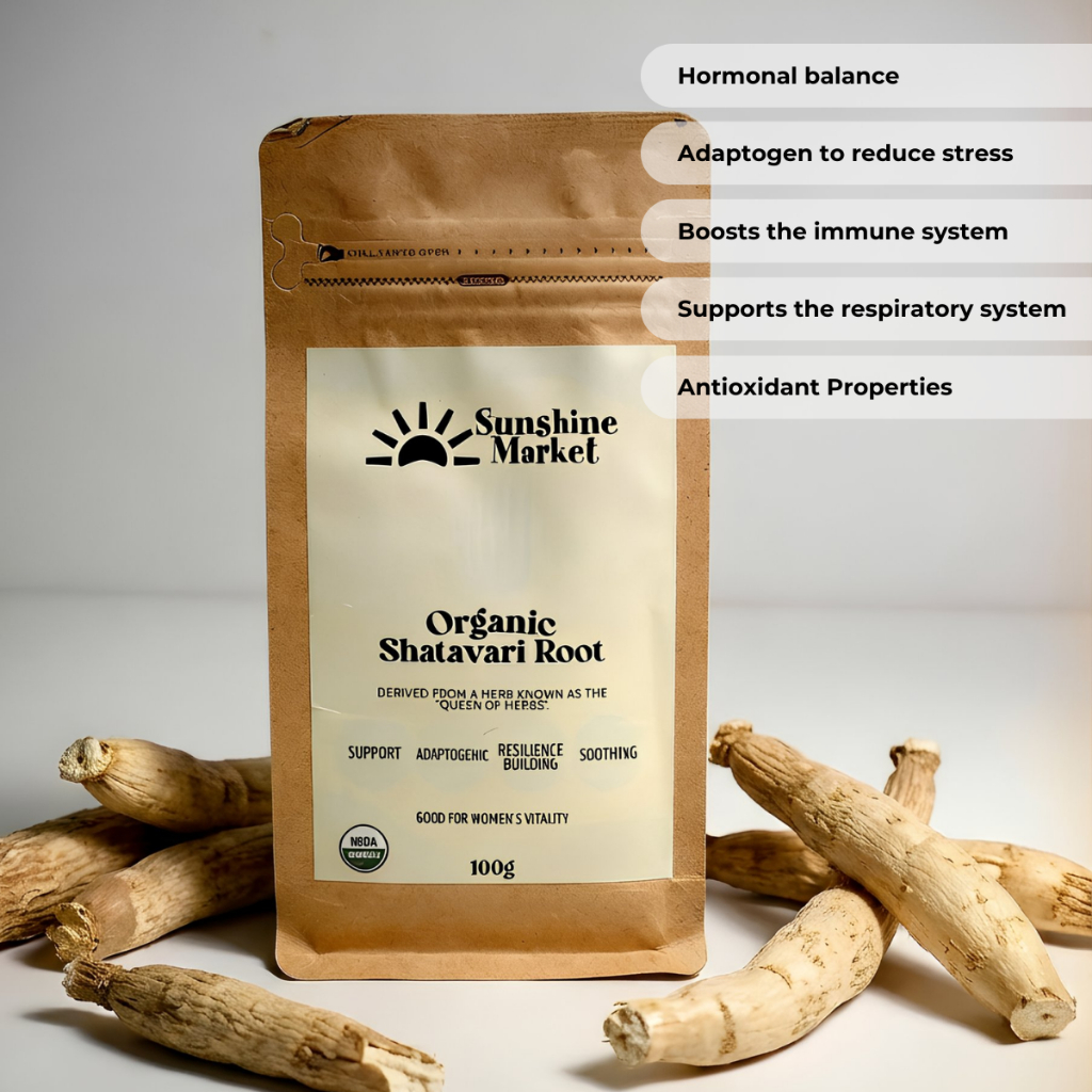 Shatavari Root Tea Cut & Sifted 100g | รากชะทาวารี หั่นและร่อน| Sunshine Market
