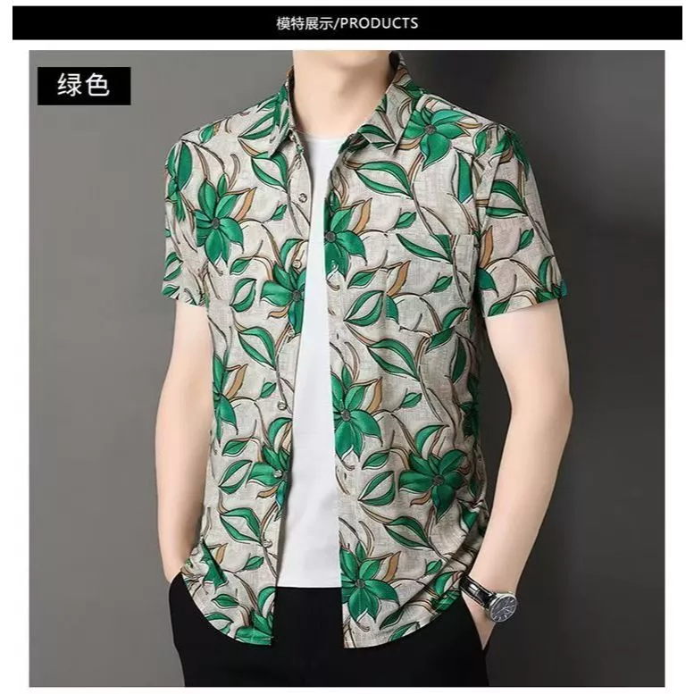 เสื้อลายดอกไม้ฮาวาย แขนสั้น ผู้ชาย M-3XL thumbnail 5
