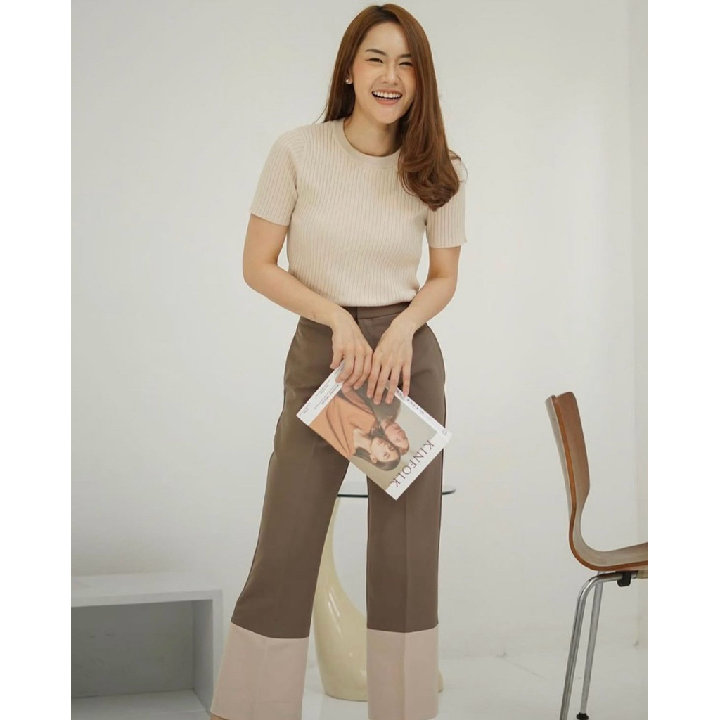Ketch apparel :S pants Twotone กางเกงทำงาน น้ำตาล-ครีม  ทูโทน