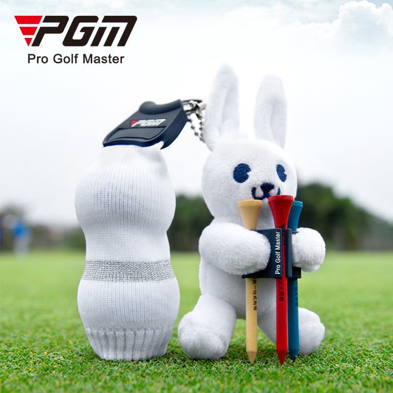 พวงกุญแจกระต่ายสีขาว 2in1 สามารถใส่ลูกกอล์ฟและทีซ้อมกอล์ฟ PGM (QJ006) Rabbit Mini Golf Ball Bag Charm with Tee