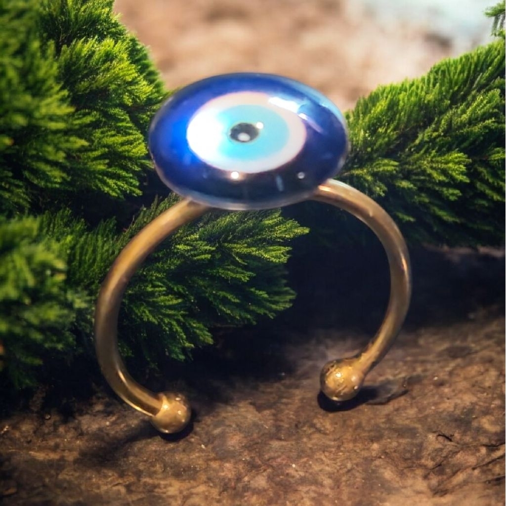 แหวน Evil Eye จากตุรกีแท้ สัญลักษณ์ป้องกันพลังลบ ตัวแหวนแสตนเลสแท้ ไม่ลอก ไม่ดำ เหมาะกับผิวแพ้ง่าย