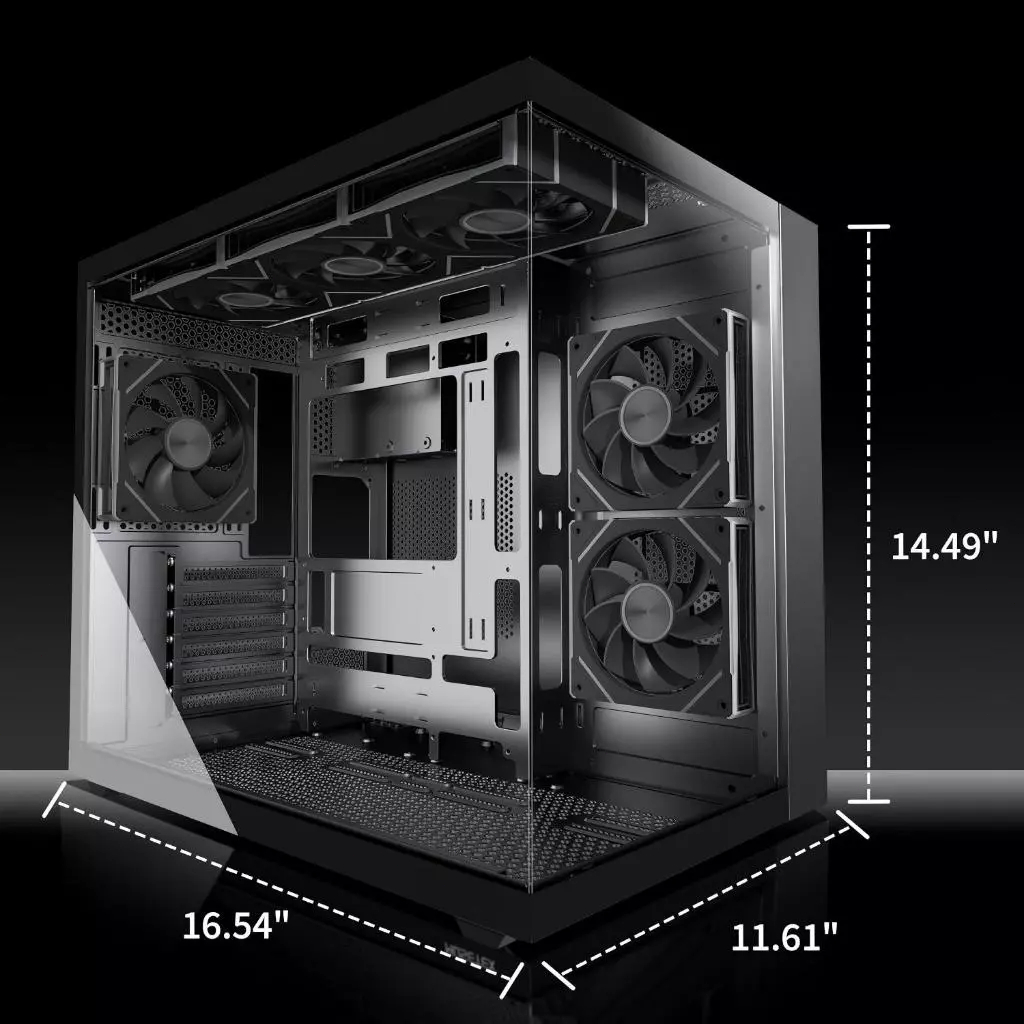เคสคอมพิวเตอร์ M-ATX/ITX เมนบอร์ด 420 มม. 270 องศาแก้ว พัดลม 3.5 นิ้วฐาน ขยายฮาร์ดดิสก์ 2.5 PC Case - รูปที่ 4
