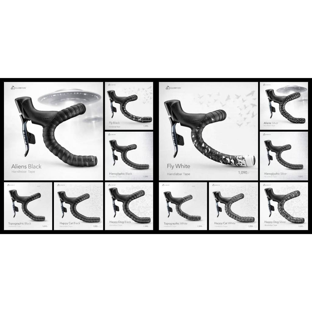 [ลายแมว ลายหมา ลายนก] ผ้าพันแฮนด์ CICLOVATION Leather Touch Minimalism Bar tape