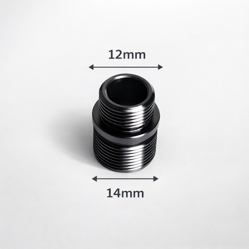 Adapter ข้อต่อสั้น อะแดปเตอร์ลดขนาด 12→14 mm / 11→14 mm ฝาครอบเกลียว 14 mm อลูมิเนียม