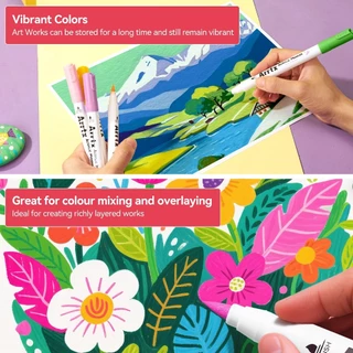 FOLIO ART : Arrtx ปากกาอะคริลิคมาร์คเกอร์ 120 สี Anime colors set (Brush Tip) รหัส 94008