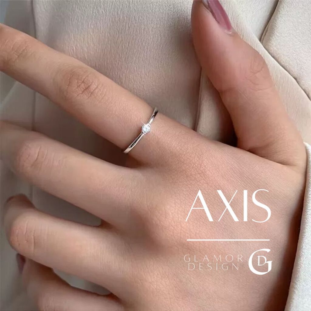 GLAMOR✨แหวนเงิน Axis เข้ากับทุกชุด แหวนเซอร์คอนแบบเปิด แหวนปรับขนาด เรียบหรู มีระดับ