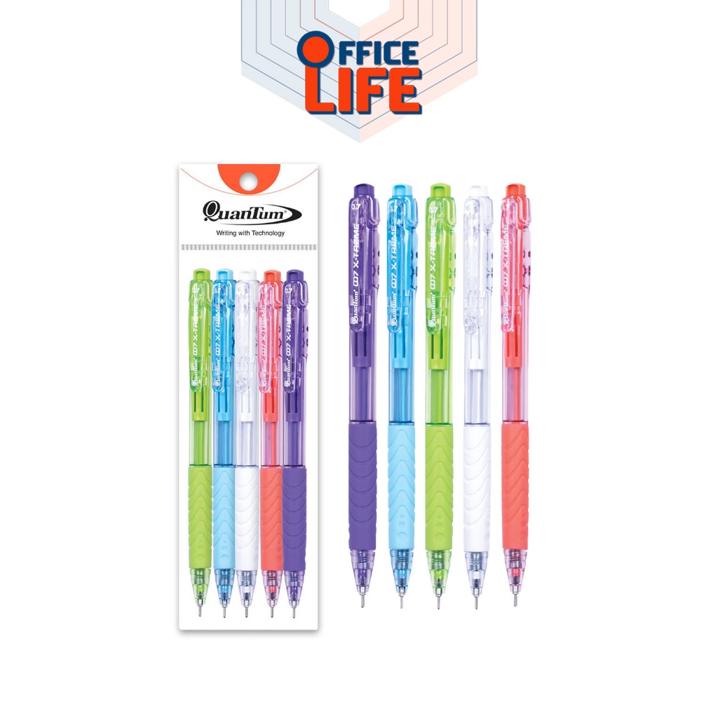 Quantum (ควอนตัม) ปากกา ปากกาลูกลื่น ปากกา รุ่น 007 Xtreme ขนาด 0.5 มม. ( 5 แท่ง / แพ็ค )