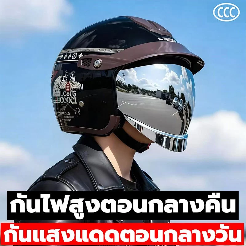 New 2026! หมวกกันน็อก หมวกกันน๊อคเต็มใบ HD กันแสงสะท้อน รถจักรยานยนต์ ใส่ได้ทั้งชายและหญิงMotorcycle helmet thumbnail 4
