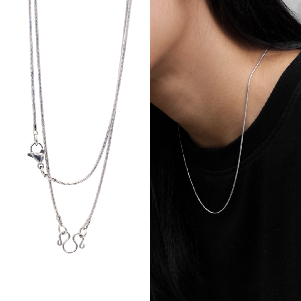 MLS | Snake chain 1.0 สร้อยคอสแตนเลส ลายกระดูกงูเล็ก