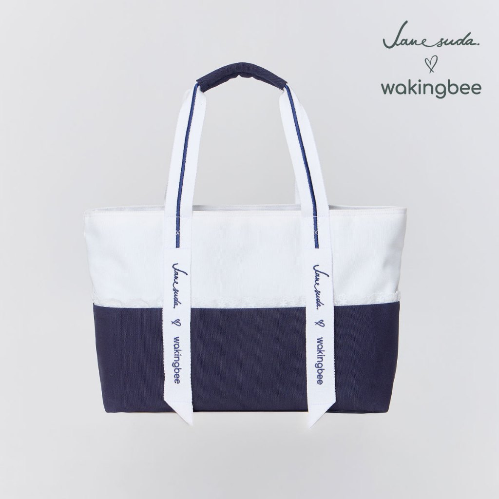 Janesuda x Wakingbee Tote กระเป๋าโท้ท ช่องใส่ของเยอะ มีช่องใส่แล็ปท็อป ขวดน้ำ ผ้าแคนวาส ทนทาน กันน้ำ