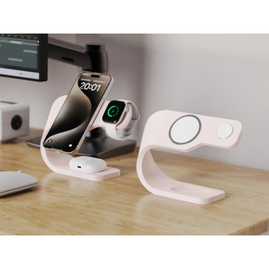 แท่นชาร์จไร้สาย สำหรับมือถือ iPhone และ Apple Watch พร้อมที่วาง AirPod ทุกรุ่น