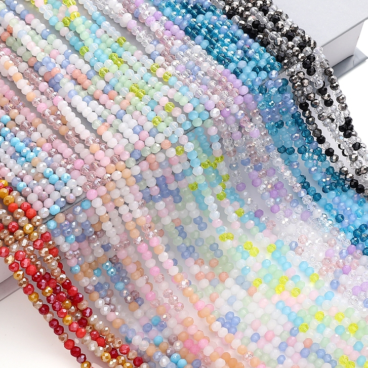 ลูกปัดคริสตัลเจียระไนหลายสี 3mm 120 ชิ้น/แพ็ค สำหรับ DIY งานเครื่องประดับทำสร้อยข้อมือและสร้อยคอ