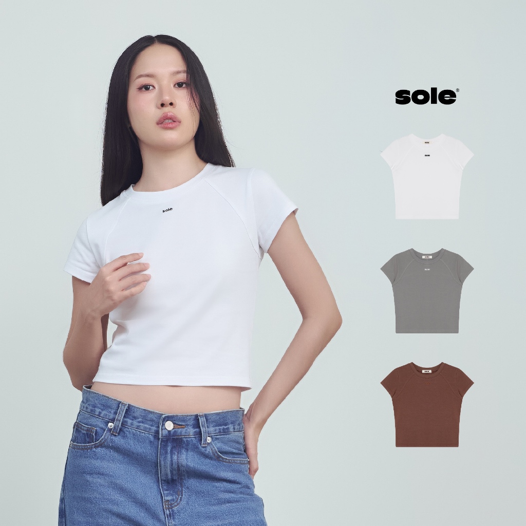 SOLE เสื้อยืดผู้หญิง ทรง Baby Tee รุ่น EMILY