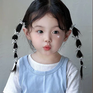 ยางรัดผมโบว์ประดับมุก ยืดหยุ่นสูง เหมาะสำหรับรวบผมหางม้าสูง แพ็ค 10 ชิ้น สำหรับยางรัดผมสุดน่ารักของสาวน้อย