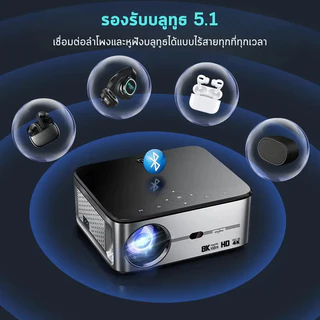 GOOJODOQ เครื่องฉายภาพ โปรเจคเตอร์ Projector Full Hd 1080p 15500 Lm รองรับ Android Wifi 8k 700Ansi