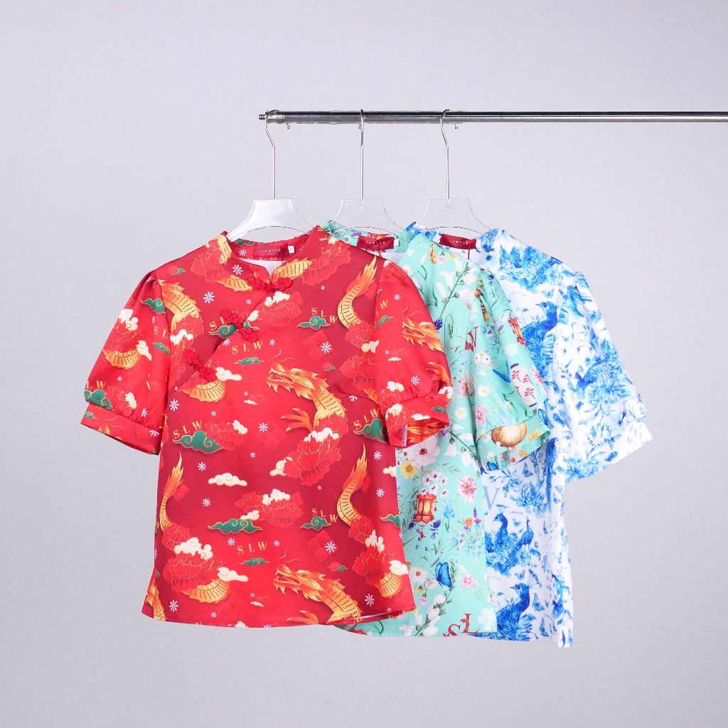 Lawyer Store | [5221816] เสื้อตรุษจีน พิมพ์ลาย งานตรุษจีน เนื้อผ้าไม่ยืด กระดุมใช้งานได้จริง เสื้อตรุษจีน เสื้อจีน