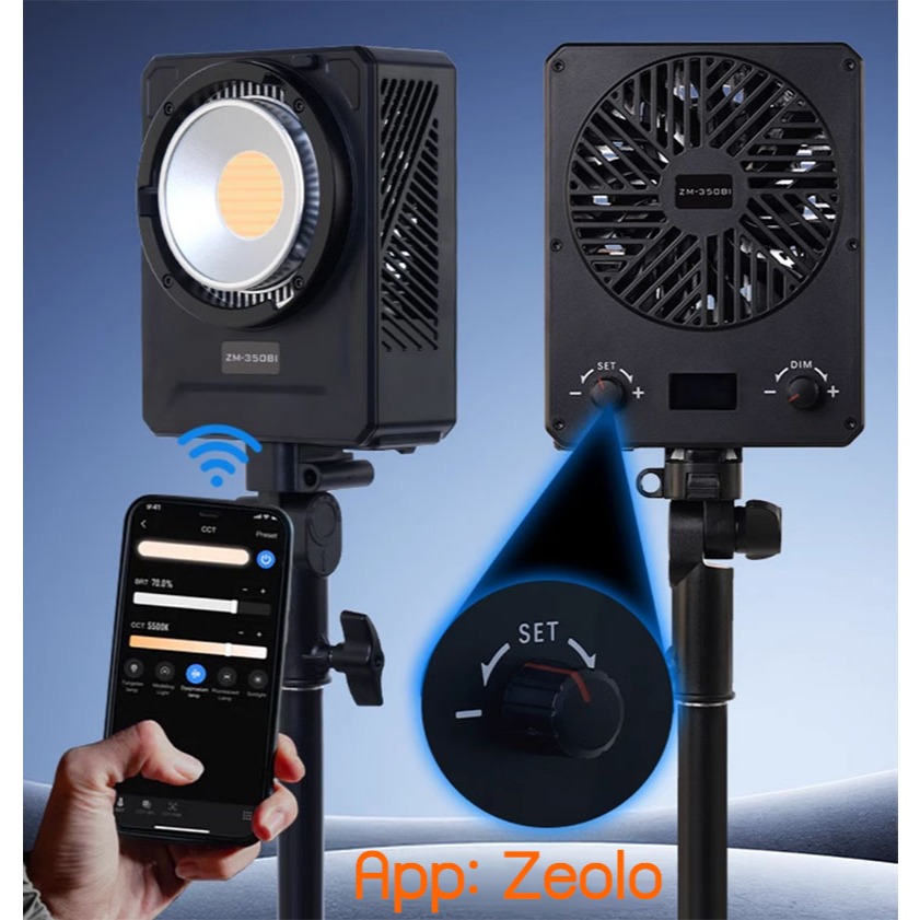 ZM-350Bi Black LED Bowens Sport Light 300w 2700-6500k ปรับสีขาวเหลืองได้ ไฟLED Z350II YM350 ZM350