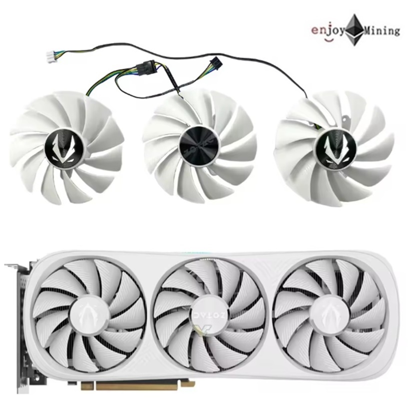 พัดลมการ์ดจอ Zotac RTX 4070 Ti 4070 TiS 4080 4080S TRINITY WHITE graphics card fan