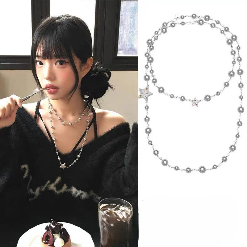 SV-SET-2-14-  พร้อมส่ง สร้อยดอกไม้ ทำได้ 1-2 เลเอยร์ สร้อยแฟชั่น