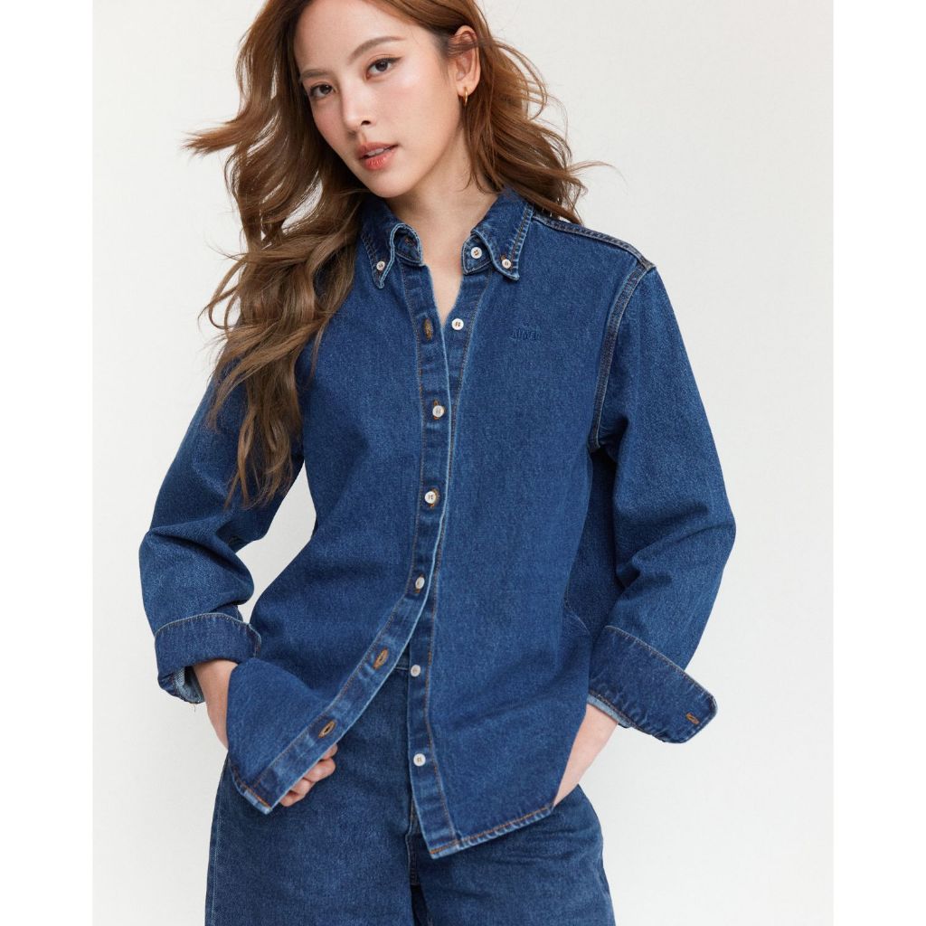 AMR DE SAISON ( AIMER ) - Regular Fit Shirt In Indigo Denim เสื้อเชิ้ต