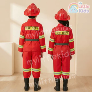 ชุดนักดับเพลิงเด็ก Firefighter ชุดอาชีพในฝัน อุปกรณ์แน่น ผ้าใส่สบาย ไม่ร้อน ชุดแฟนซีเด็ก เสริมพัฒนาการ บทบาทสมมติ