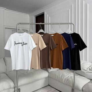 PT469-2 เสื้อยืดคอกลมแขนสั้น Oversized ปัก PROMTHONG STUDIO