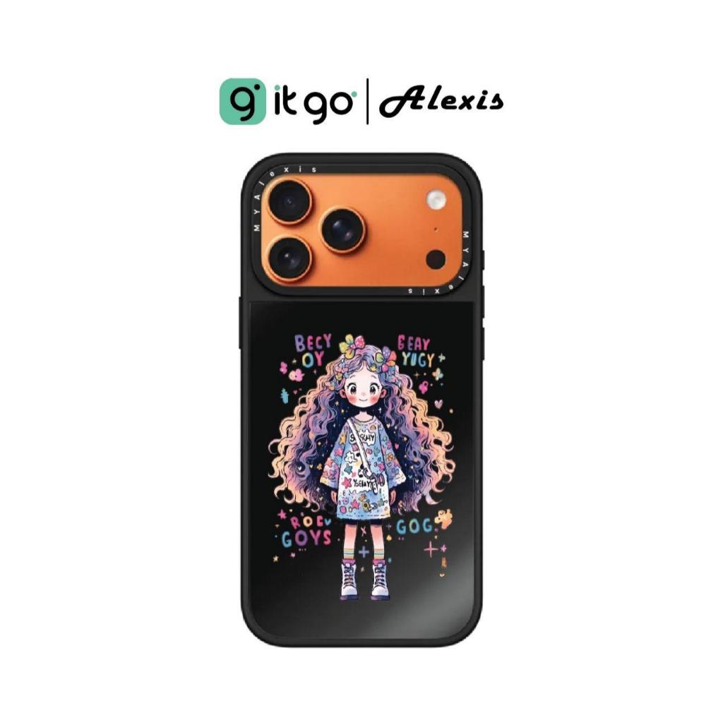 เคสดำกันกระแทก Alexis Cartoon ซ่อน Magnetic น้องผู้หญิงผมฟู