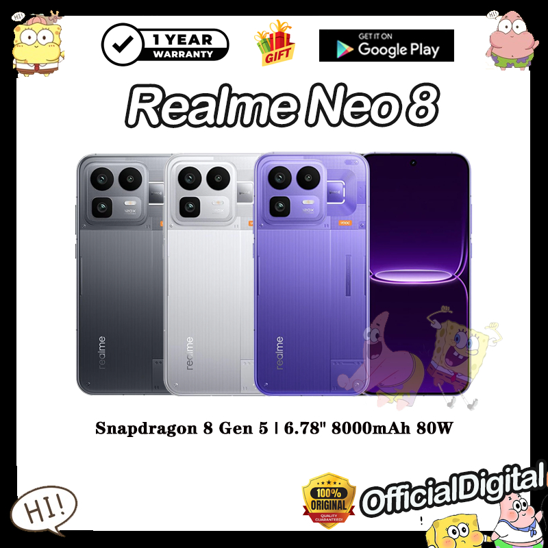 Realme Neo 8 Snapdragon 8 Gen 5 6.78" 8000mAh 80W Realme Neo 7 Turbo Dimensity 9400e Realme Neo8 | รับประกัน 12 เดือน