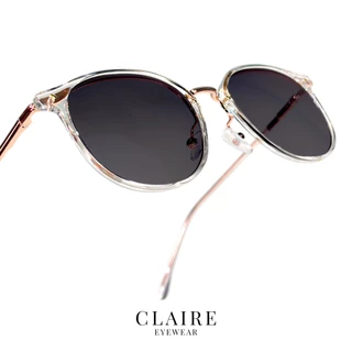 CLAIRE : (MA) แว่นสายตาสั้นรุ่น "MATA" แว่นกรองแสงสีฟ้า กันแดดUV ออกแดดเปลี่ยน "เทาดำ" | Glasses