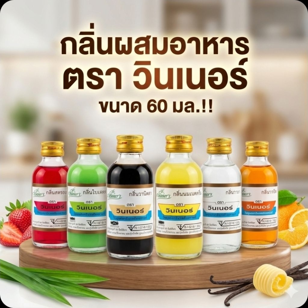 🍭Winners กลิ่นผสมอาหาร ตรา วินเนอร์ ขนาด 60 มล.🍭