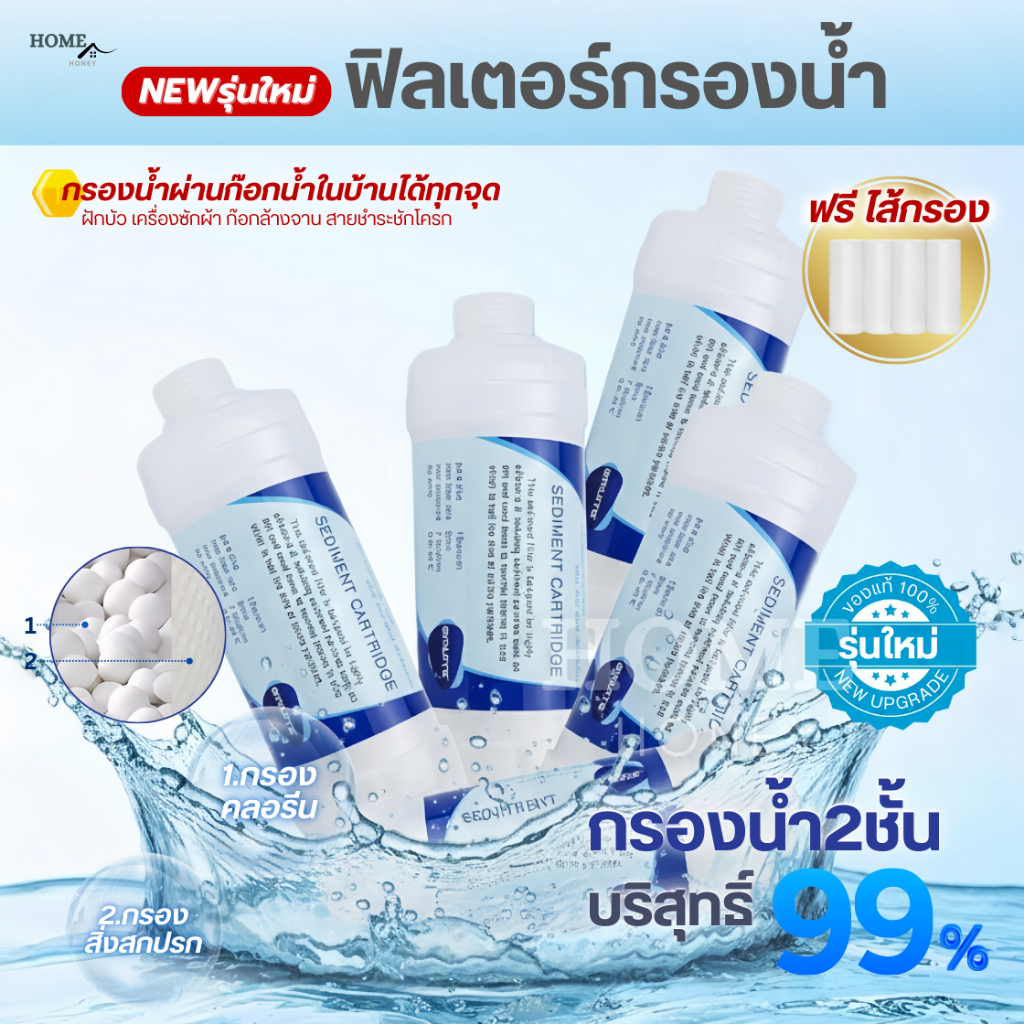 ฟิลเตอร์กรองน้ำ ใหม่!ของแท้ เปลี่ยนไส้กรองได้ ที่กรองน้ำประปา Shower water filter กรองคลอรีน กรองน้ำฝักบัว แท่งกรองน้ำ