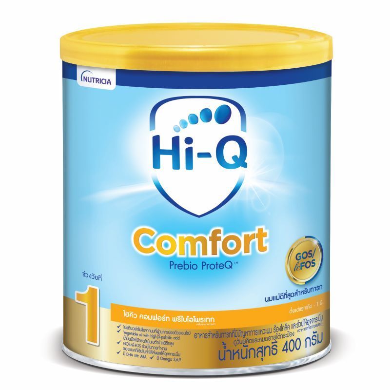 [นมผง] ไฮคิว คอมฟอร์ท พรีไบโอโพรเทก สูตร 1 400 กรัม นมสูตรเฉพาะสำหรับเด็กทารกแรกเกิด - 1 ปี Hi-Q Com