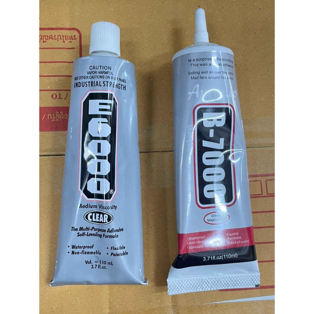 กาวติดเพชร กาวหลอดเทาE6000 เนื้อสีใส ของแท้ ติดทน ส่งไว ใข้ทำงานฝีมือ หลอดใหญ่ ขนาด110ML