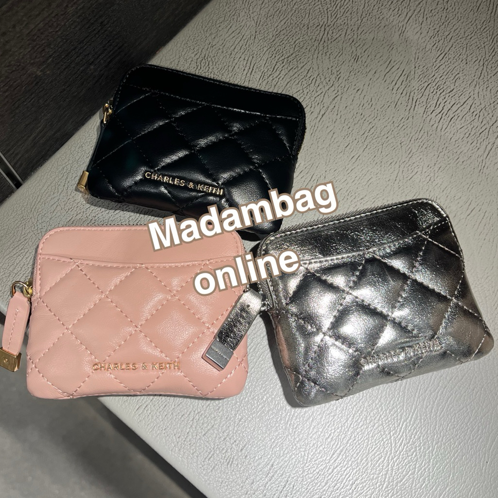 Charles & Keith Alva/ Duo Quilted Card Holder กระเป๋าสตางค์ใบสั้น กระเป๋าใส่บัตร แท้จากช็อป