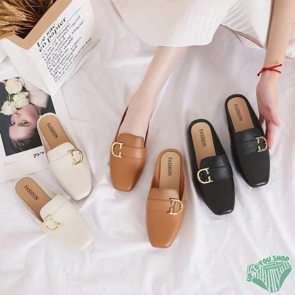 💚 A-39 รองเท้าคัทชูเปิดส้น ใส่ทำงานและลำลองได้ พื้นนิ่มสวมใส่สบายไม่เมื่อยเท้า ส่งจากไทย 💚