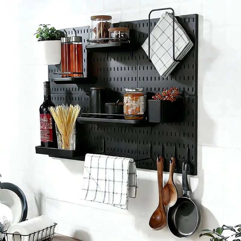 IKEA Skadis ขาว/สีดำ DIY แผ่นรูพลาสติกสำหรับจัดเก็บบนโต๊ะพร้อมชุดติดตั้ง ตัวจัดระเบียบโต๊ะเล่นเกม สกัวดิสตั้งโต๊ะ thumbnail 8