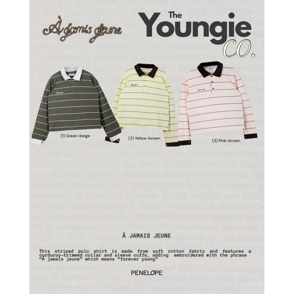 YOUNGIE CO. LONG SLEVED POLO (Yellow/Pink/Green)