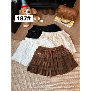 รหัส187กระโปรงขาสั้นเวียดนามทรงเป็นชั้นๆ ผ้ากำมะหยี่อย่างดี …